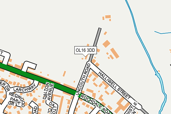 OL16 3DD map - OS OpenMap – Local (Ordnance Survey)