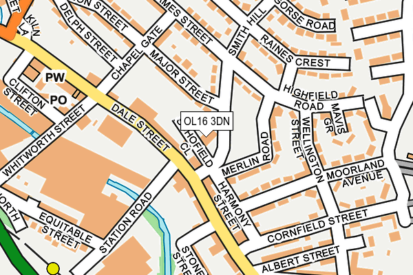 OL16 3DN map - OS OpenMap – Local (Ordnance Survey)