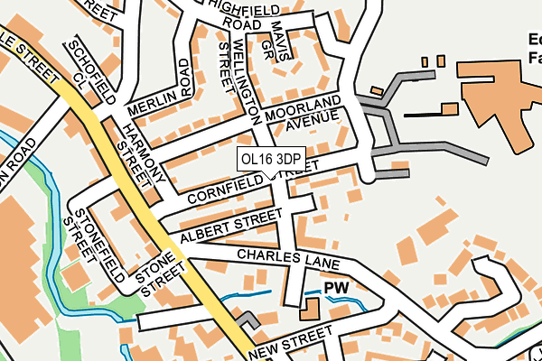 OL16 3DP map - OS OpenMap – Local (Ordnance Survey)