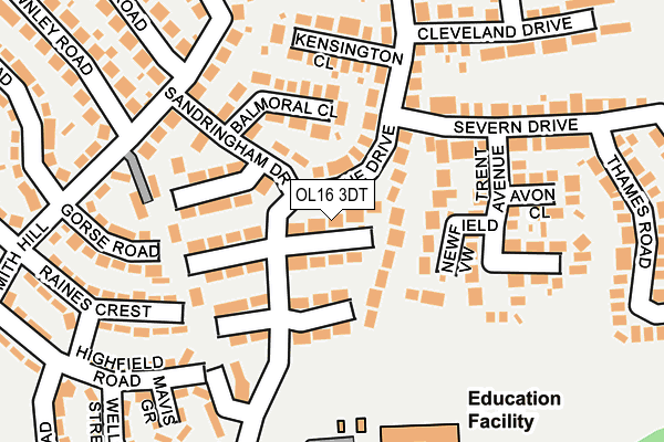 OL16 3DT map - OS OpenMap – Local (Ordnance Survey)