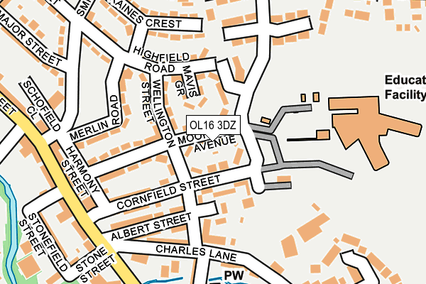 OL16 3DZ map - OS OpenMap – Local (Ordnance Survey)