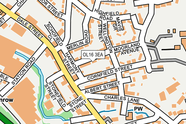 OL16 3EA map - OS OpenMap – Local (Ordnance Survey)