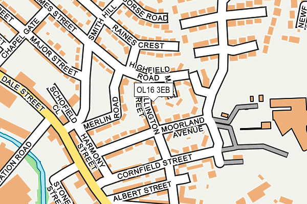 OL16 3EB map - OS OpenMap – Local (Ordnance Survey)