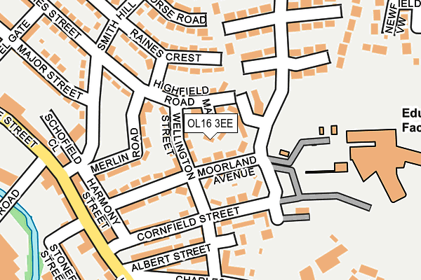 OL16 3EE map - OS OpenMap – Local (Ordnance Survey)