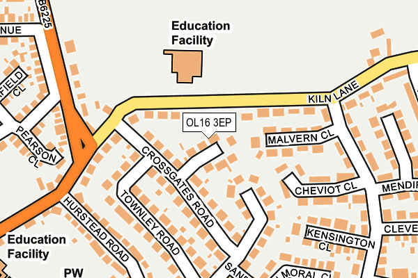 OL16 3EP map - OS OpenMap – Local (Ordnance Survey)