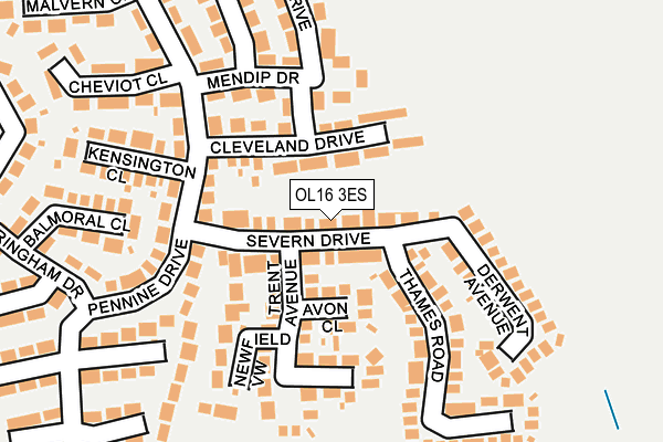OL16 3ES map - OS OpenMap – Local (Ordnance Survey)