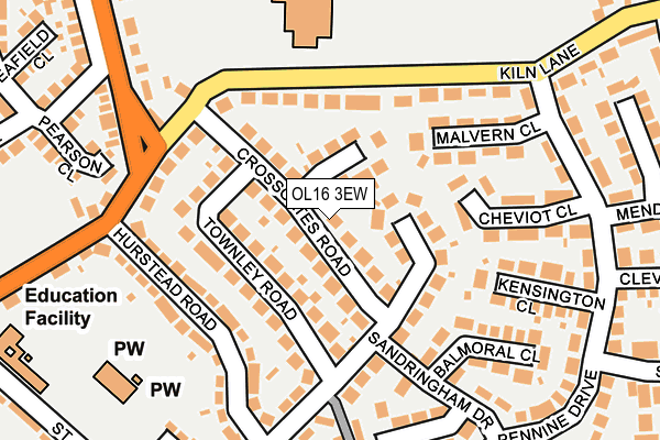 OL16 3EW map - OS OpenMap – Local (Ordnance Survey)