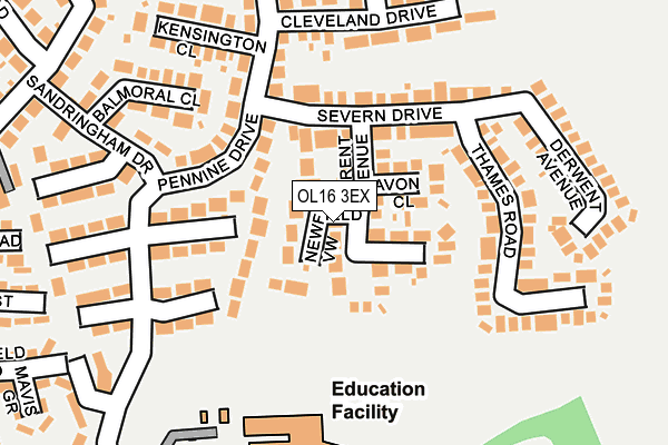 OL16 3EX map - OS OpenMap – Local (Ordnance Survey)