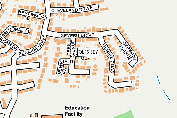 OL16 3EY map - OS OpenMap – Local (Ordnance Survey)