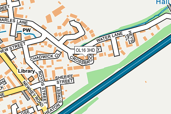 OL16 3HD map - OS OpenMap – Local (Ordnance Survey)