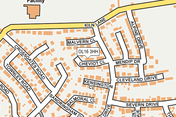 OL16 3HH map - OS OpenMap – Local (Ordnance Survey)