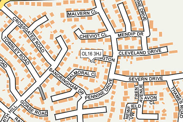 OL16 3HJ map - OS OpenMap – Local (Ordnance Survey)