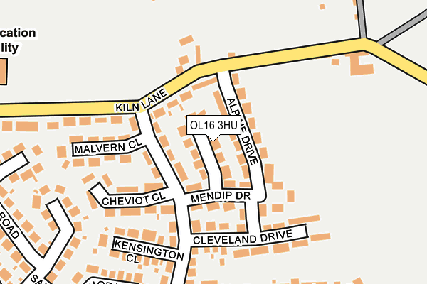 OL16 3HU map - OS OpenMap – Local (Ordnance Survey)