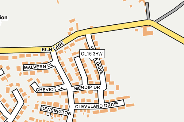 OL16 3HW map - OS OpenMap – Local (Ordnance Survey)