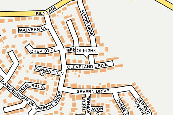 OL16 3HX map - OS OpenMap – Local (Ordnance Survey)