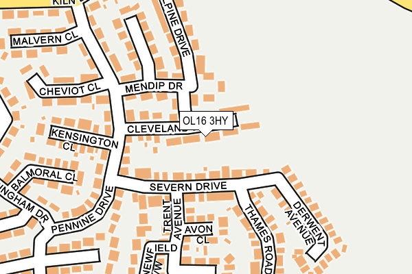 OL16 3HY map - OS OpenMap – Local (Ordnance Survey)