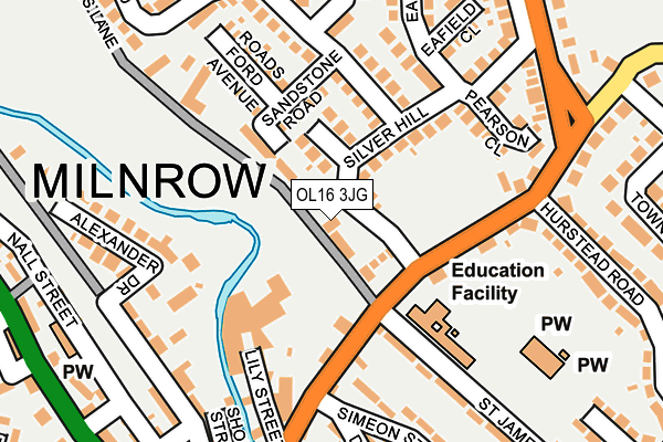 OL16 3JG map - OS OpenMap – Local (Ordnance Survey)