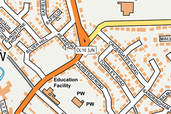 OL16 3JN map - OS OpenMap – Local (Ordnance Survey)