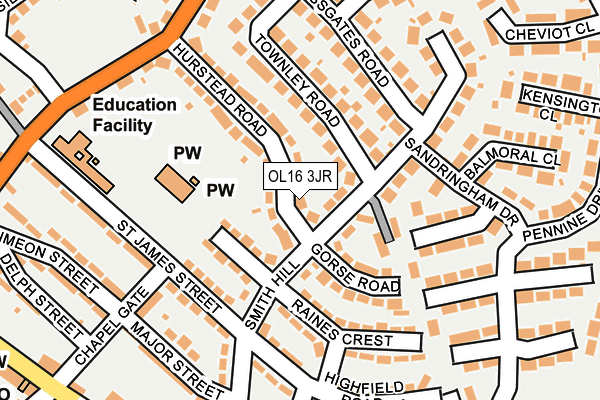 OL16 3JR map - OS OpenMap – Local (Ordnance Survey)