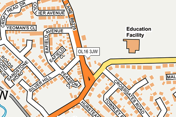 OL16 3JW map - OS OpenMap – Local (Ordnance Survey)