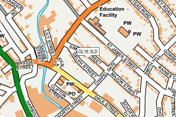 OL16 3LD map - OS OpenMap – Local (Ordnance Survey)