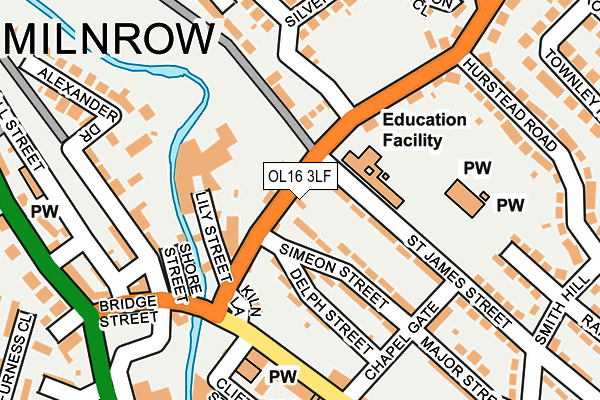 OL16 3LF map - OS OpenMap – Local (Ordnance Survey)