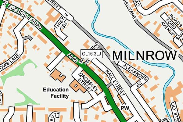 OL16 3LJ map - OS OpenMap – Local (Ordnance Survey)