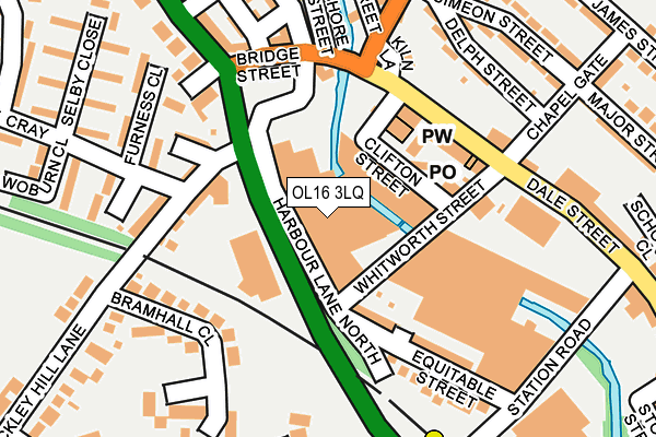 OL16 3LQ map - OS OpenMap – Local (Ordnance Survey)