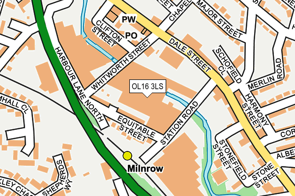 OL16 3LS map - OS OpenMap – Local (Ordnance Survey)