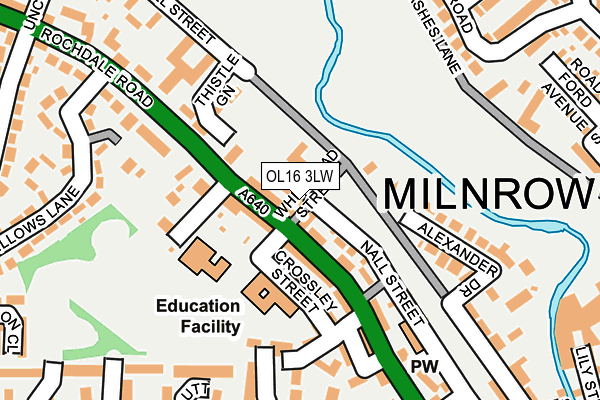 OL16 3LW map - OS OpenMap – Local (Ordnance Survey)