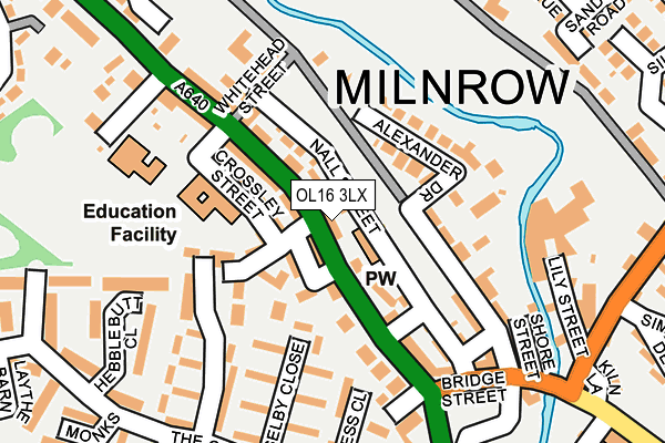 OL16 3LX map - OS OpenMap – Local (Ordnance Survey)