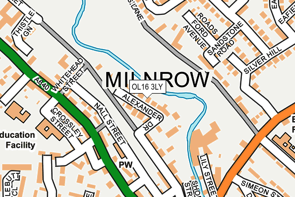 OL16 3LY map - OS OpenMap – Local (Ordnance Survey)
