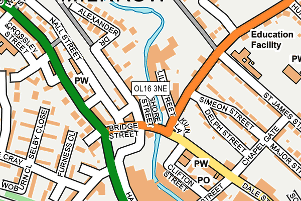 OL16 3NE map - OS OpenMap – Local (Ordnance Survey)