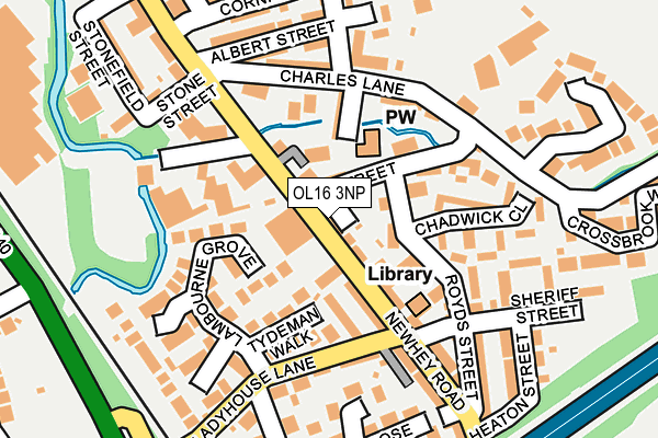 OL16 3NP map - OS OpenMap – Local (Ordnance Survey)