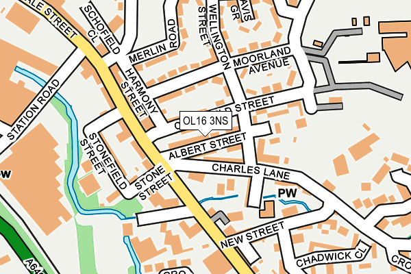 OL16 3NS map - OS OpenMap – Local (Ordnance Survey)