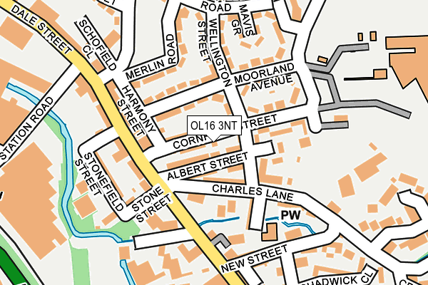 OL16 3NT map - OS OpenMap – Local (Ordnance Survey)