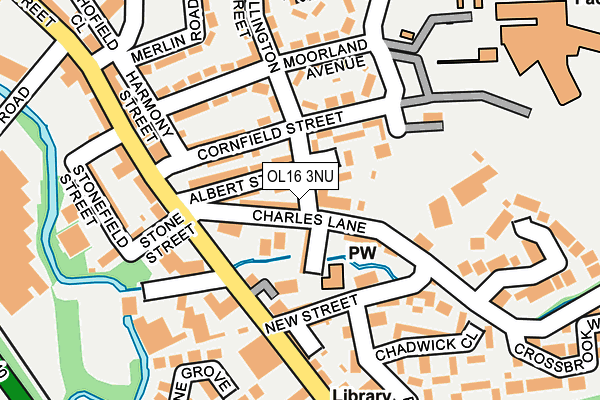 OL16 3NU map - OS OpenMap – Local (Ordnance Survey)