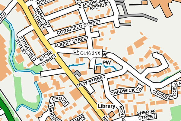 OL16 3NX map - OS OpenMap – Local (Ordnance Survey)