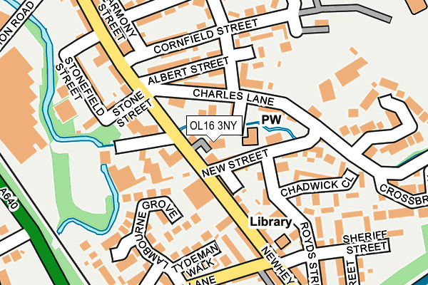 OL16 3NY map - OS OpenMap – Local (Ordnance Survey)