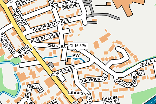 OL16 3PA map - OS OpenMap – Local (Ordnance Survey)