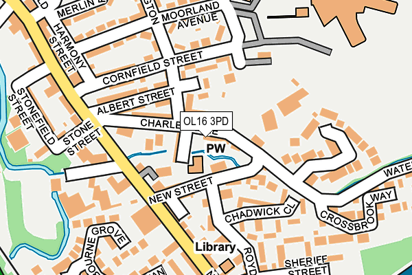 OL16 3PD map - OS OpenMap – Local (Ordnance Survey)