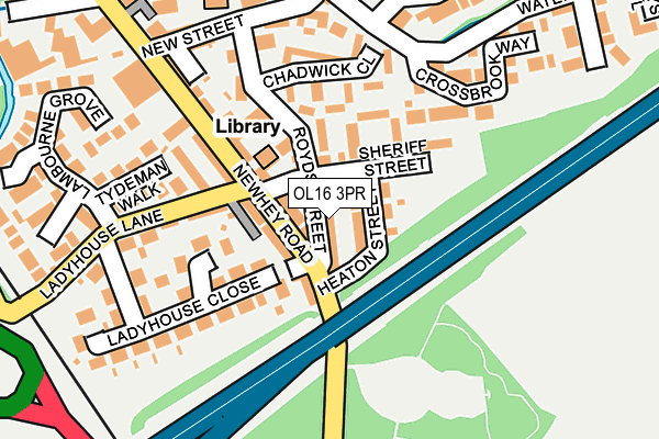 OL16 3PR map - OS OpenMap – Local (Ordnance Survey)