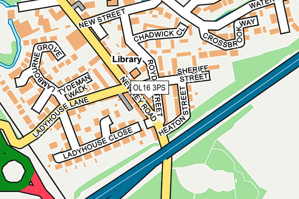 OL16 3PS map - OS OpenMap – Local (Ordnance Survey)