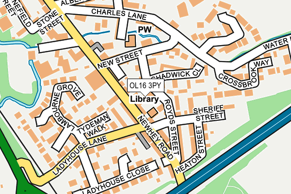 OL16 3PY map - OS OpenMap – Local (Ordnance Survey)