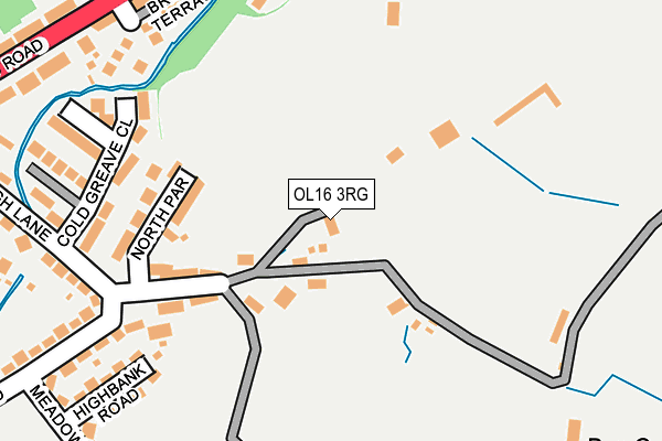 OL16 3RG map - OS OpenMap – Local (Ordnance Survey)
