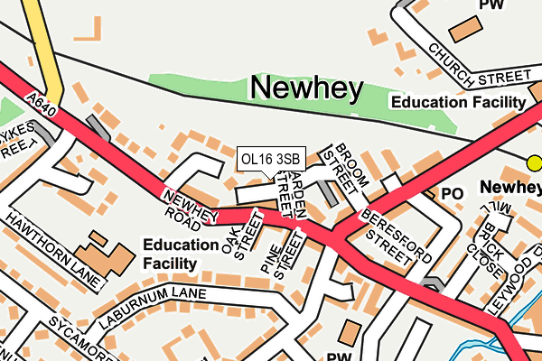 OL16 3SB map - OS OpenMap – Local (Ordnance Survey)