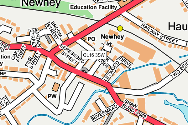 OL16 3SW map - OS OpenMap – Local (Ordnance Survey)