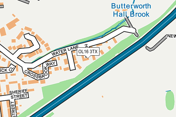 OL16 3TX map - OS OpenMap – Local (Ordnance Survey)