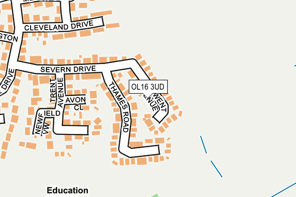 OL16 3UD map - OS OpenMap – Local (Ordnance Survey)