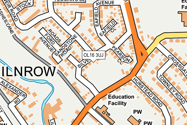 OL16 3UJ map - OS OpenMap – Local (Ordnance Survey)